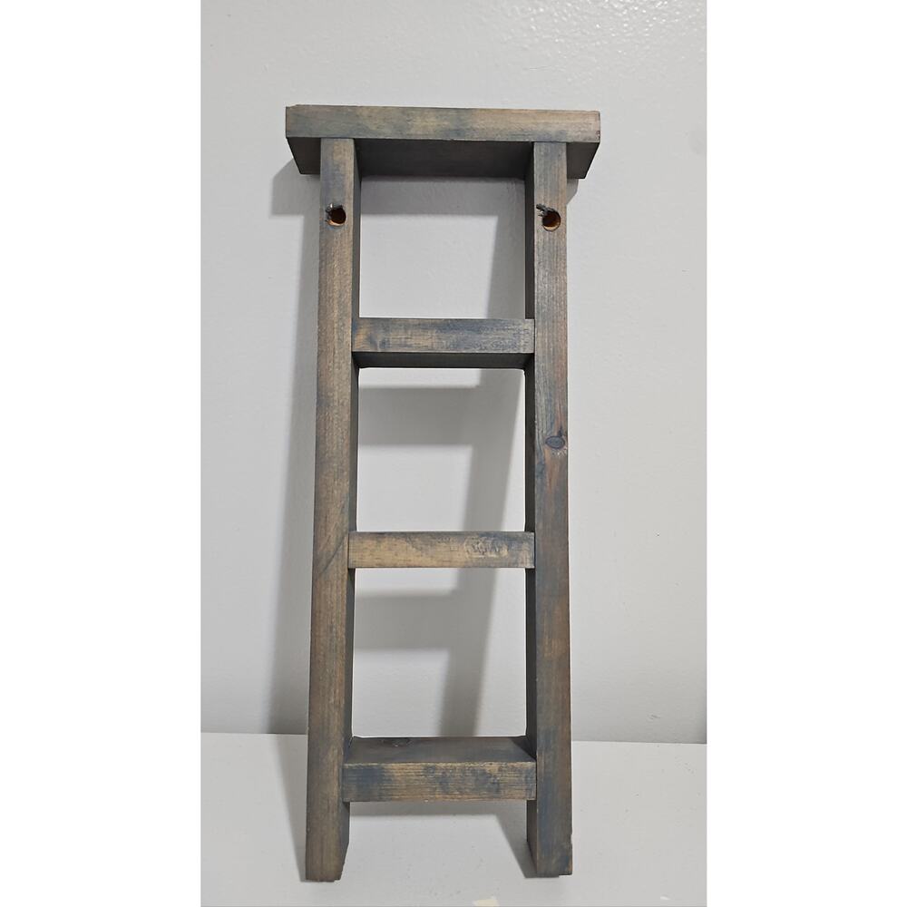 Wooden Trinket Ladder Display Shelf Farmhouse Country Cottagecore Wall Hanging - Picture 8 of 13